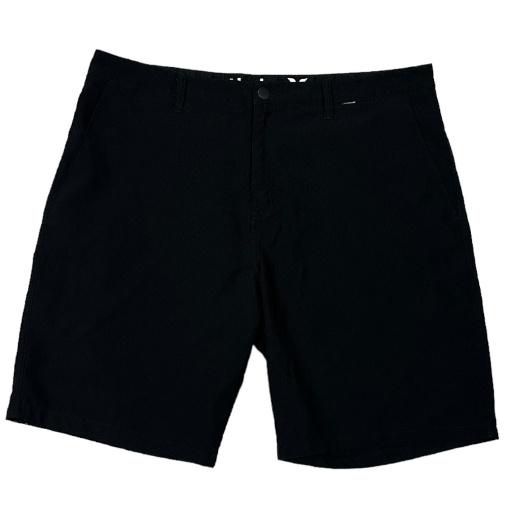 Hurley Mens Flat Front Hybrid Shorts Black Pockets 38in